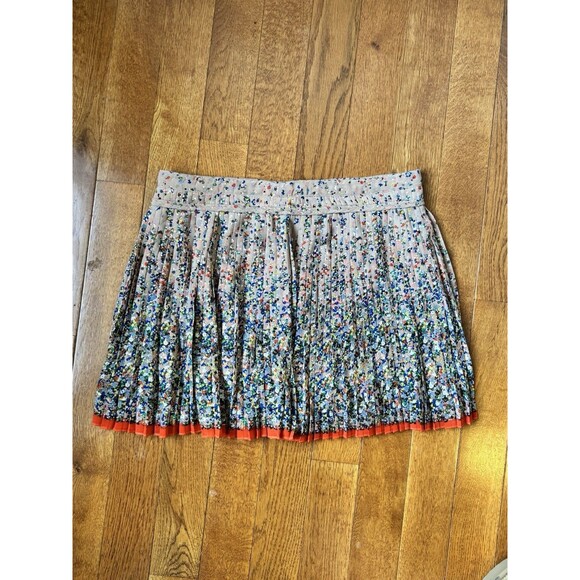 American Eagle Size 10 Mini Skirt Pleated‎ Chiffon Floral Print Lined Womens - Picture 1 of 3